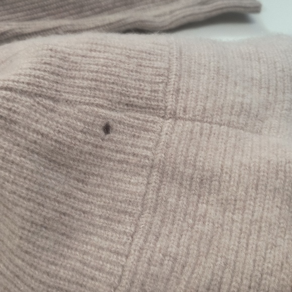 Garnet Hill Oatmeal Beige 100% Cashmere Twist Front Chunky Knit Sweater Sz Large - Picture 12 of 17